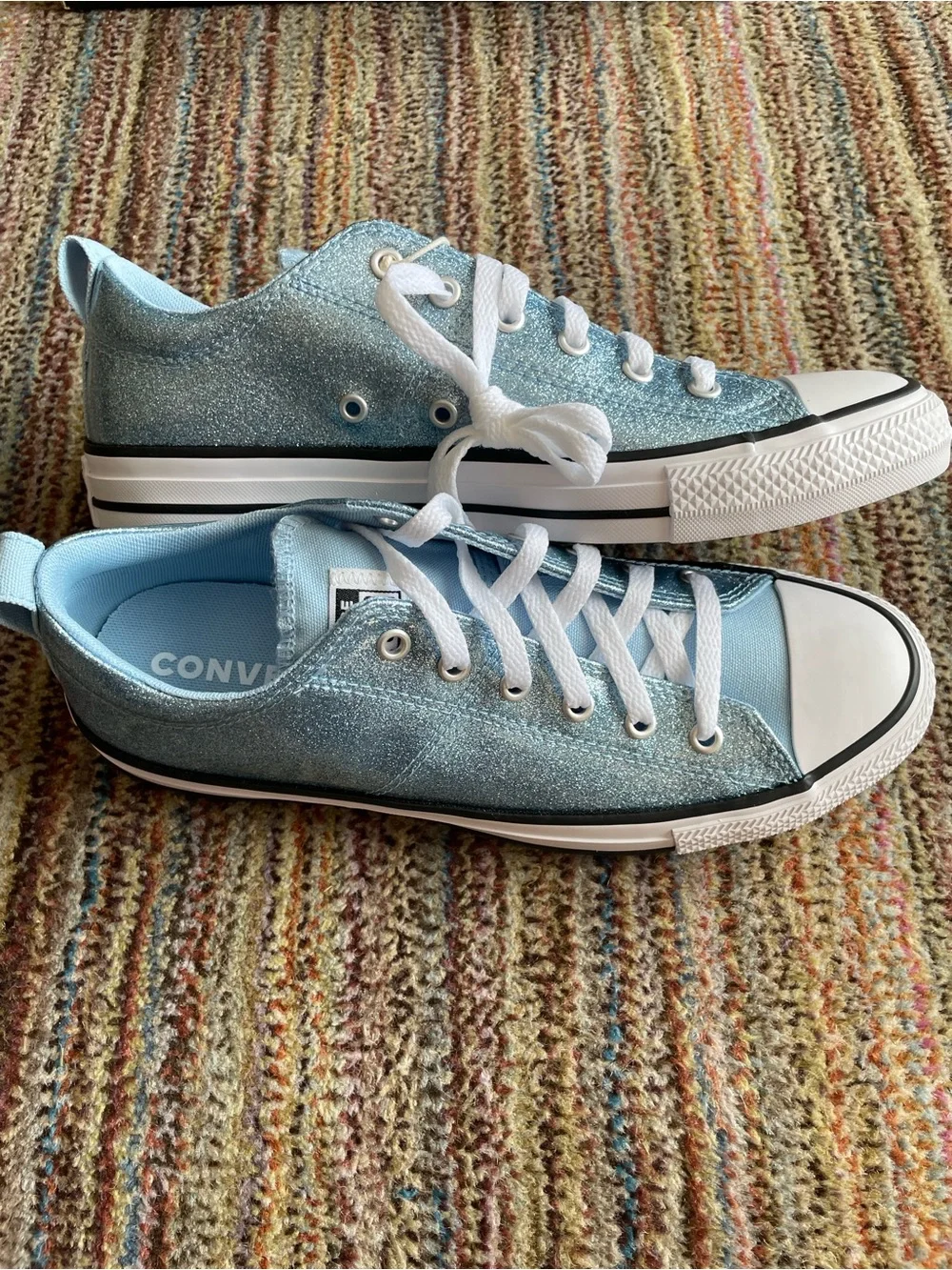 Converse CTAS Madison Ox Light Blue Glitter Low Tops - Women’s 8 (Kids 7) NWB